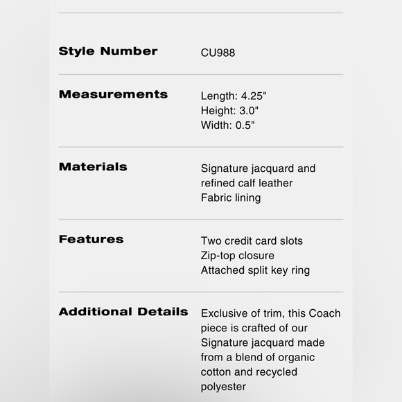 🌸 COACH MINI ID SKINNY IN SIGNATURE JACQUARD CARD CASE NWT🌸 - Picture 3 of 3